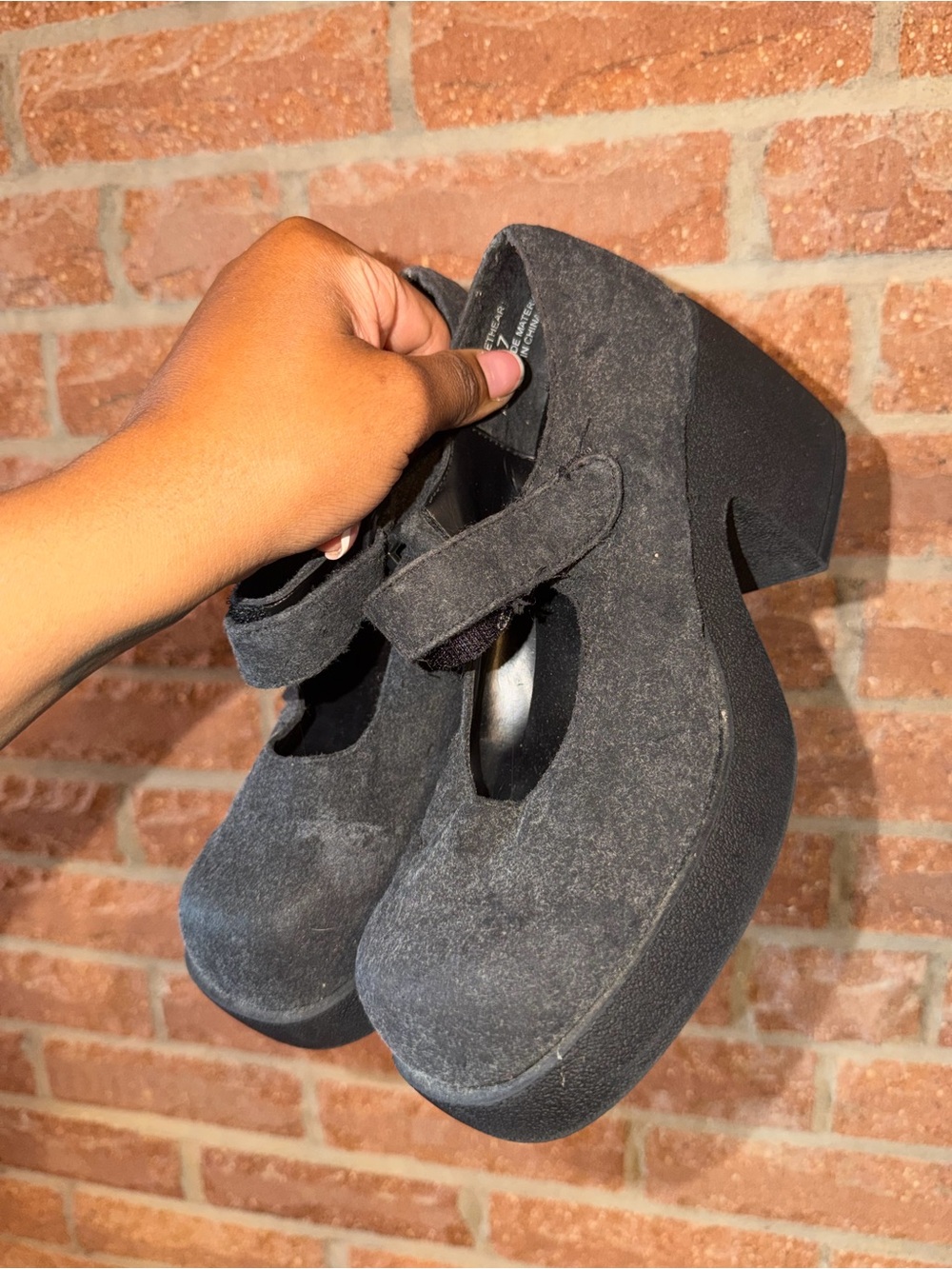 Platform Mary Jane Heels in Black